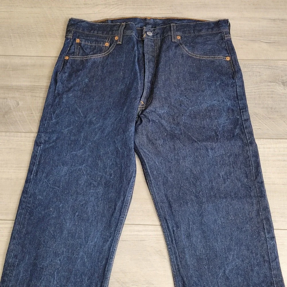 👖Vintage Y2K Levis 501XX Rigid Raw Jeans Men 36×34 (34×32) Dark Wash Denim 2001